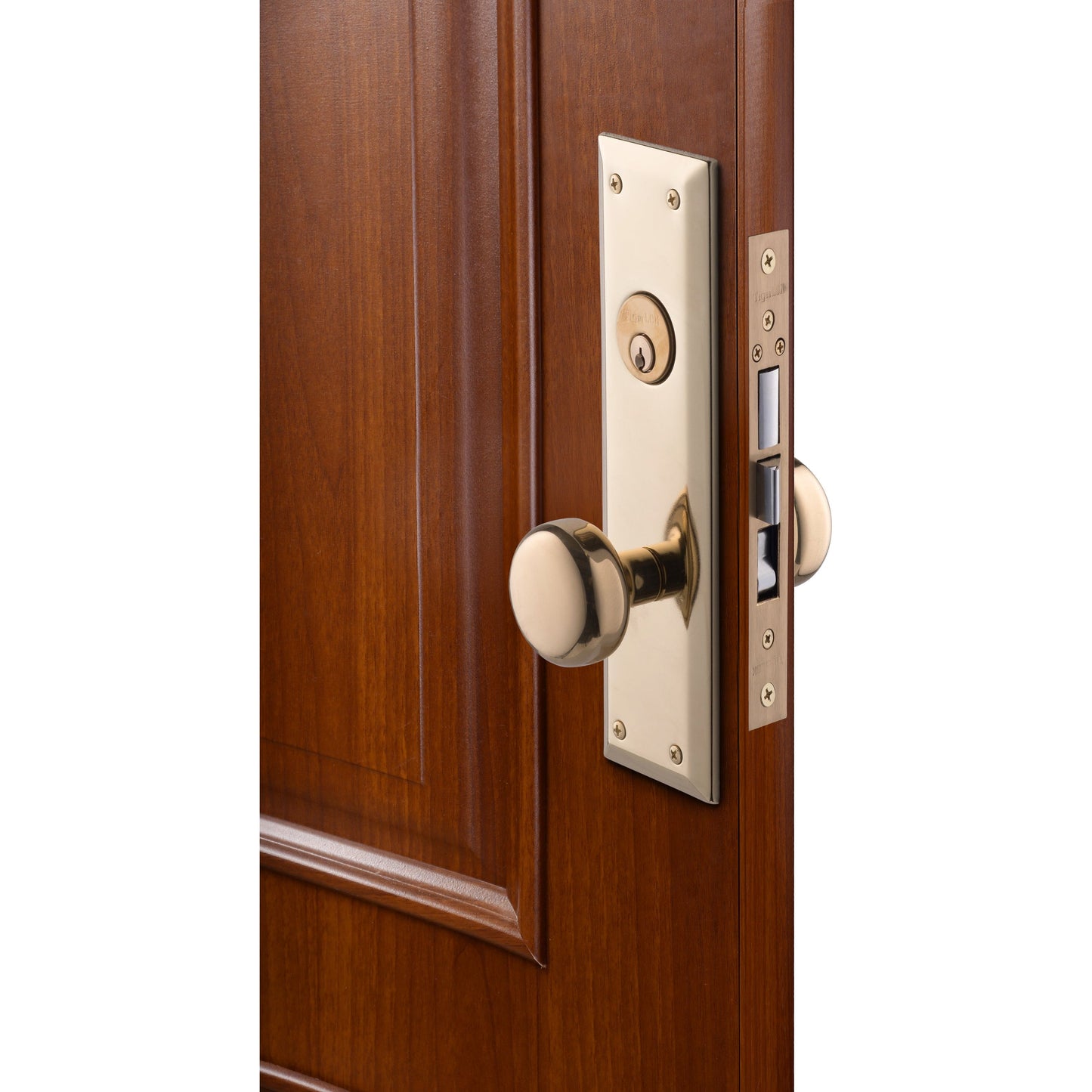 MORTISE ENTRY LOCKSET -LEFT HAND- POLISHED BRASS