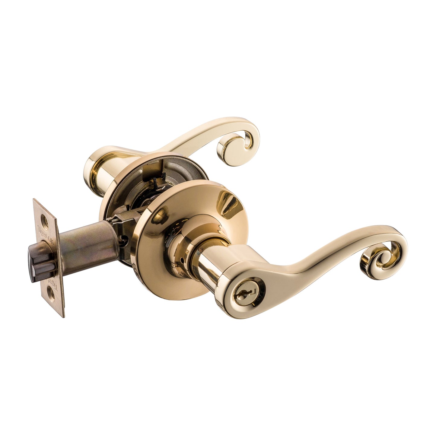 ENTRY LEVER LOCKSET - BRIGHT BRASS