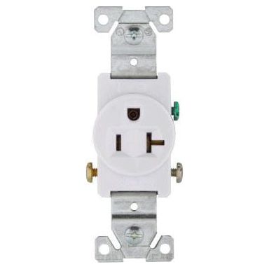 WHITE RECEPTACLE SINGLE 20A 2P3W SWIRE | BOX