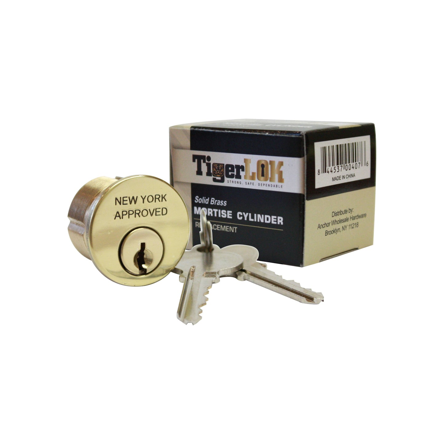 MORTISE CYLINDER 1 1/8" - BRIGHT BRASS