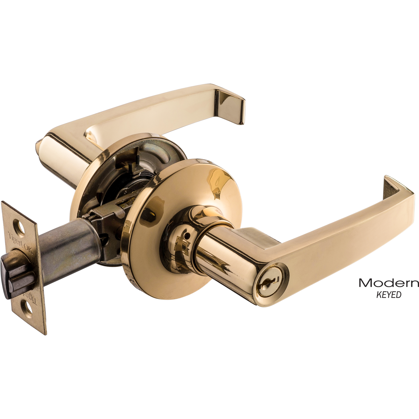 ENTRY LEVER LOCKSET - POLISHED BRASS