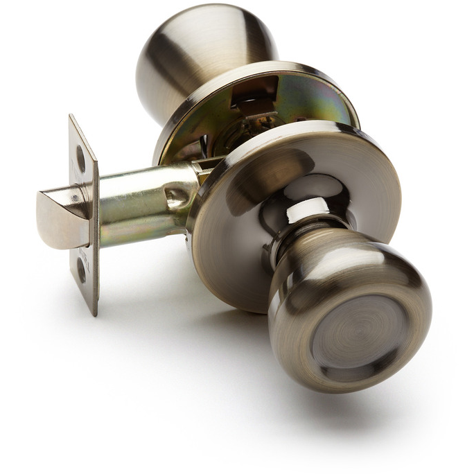 PASSAGE KNOBSET - ANTIQUE BRASS