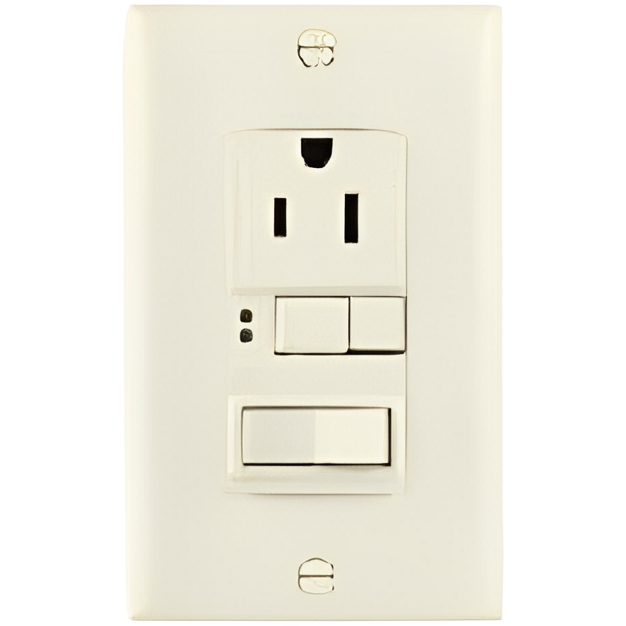 WHITE GFCI/SWITCH/ WITH PLATE