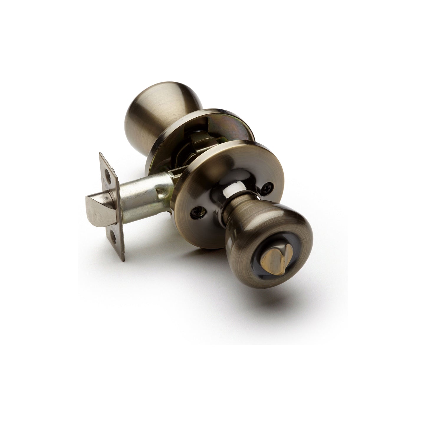PRIVACY KNOB LOCKSET - ANTIQUE BRASS