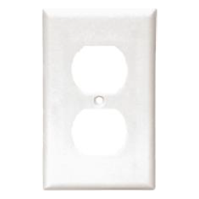 IVORY WALLPLATE 1G DUPLEX RECEPTACLE THERMOSET