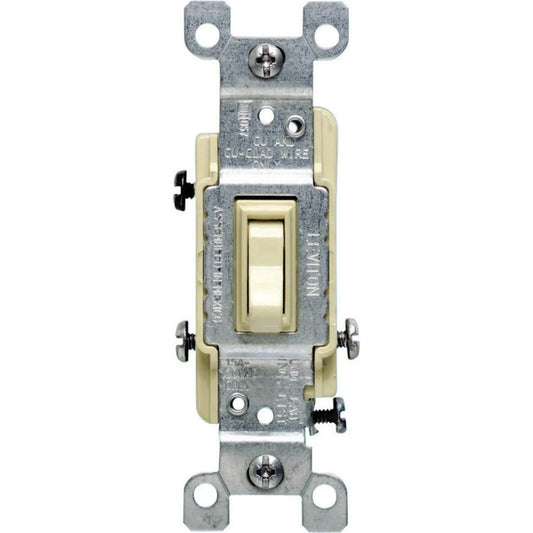 IVORY SWITCH TOGGLE 3-WAY 15A 120V GRD | BOX