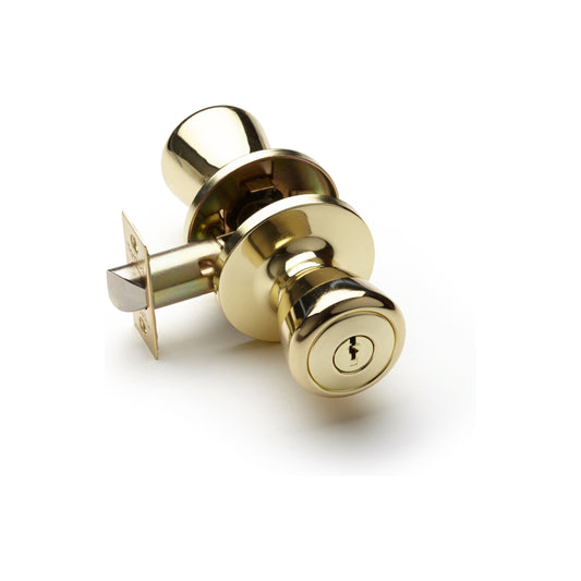 VESTIBULE CYLINDRICAL LOCKSET POLISHED BRASS (US 3) | COMMERCIAL LOCKS