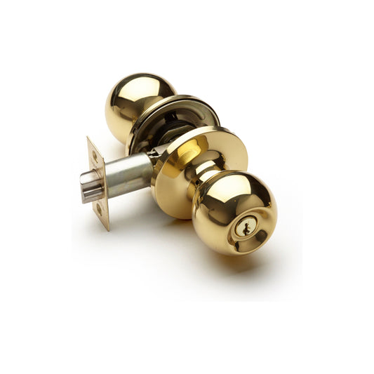 PRIVACY MAXIMUM SECURITY LOCKSET POLISHED BRASS (US3)