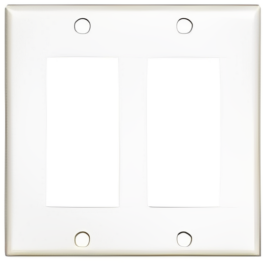 WHITE WALLLPLATE 2G DECORATIVE THERMOSET