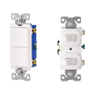 WHITE DECORATOR COMBO SWITCH SP/SP 15A 120/277V