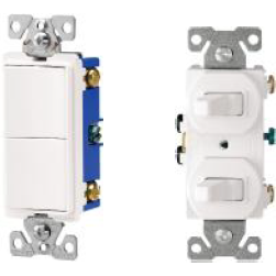 WHITE DECORATOR COMBO SWITCH SP/SP 15A 120/277V